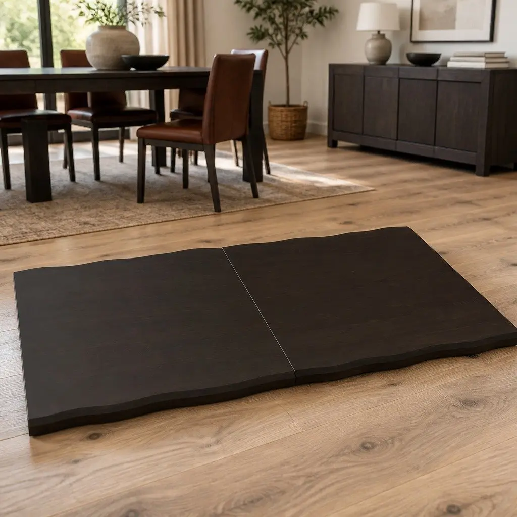 Dark Brown Solid Oak Wooden Table Top 120x60cm