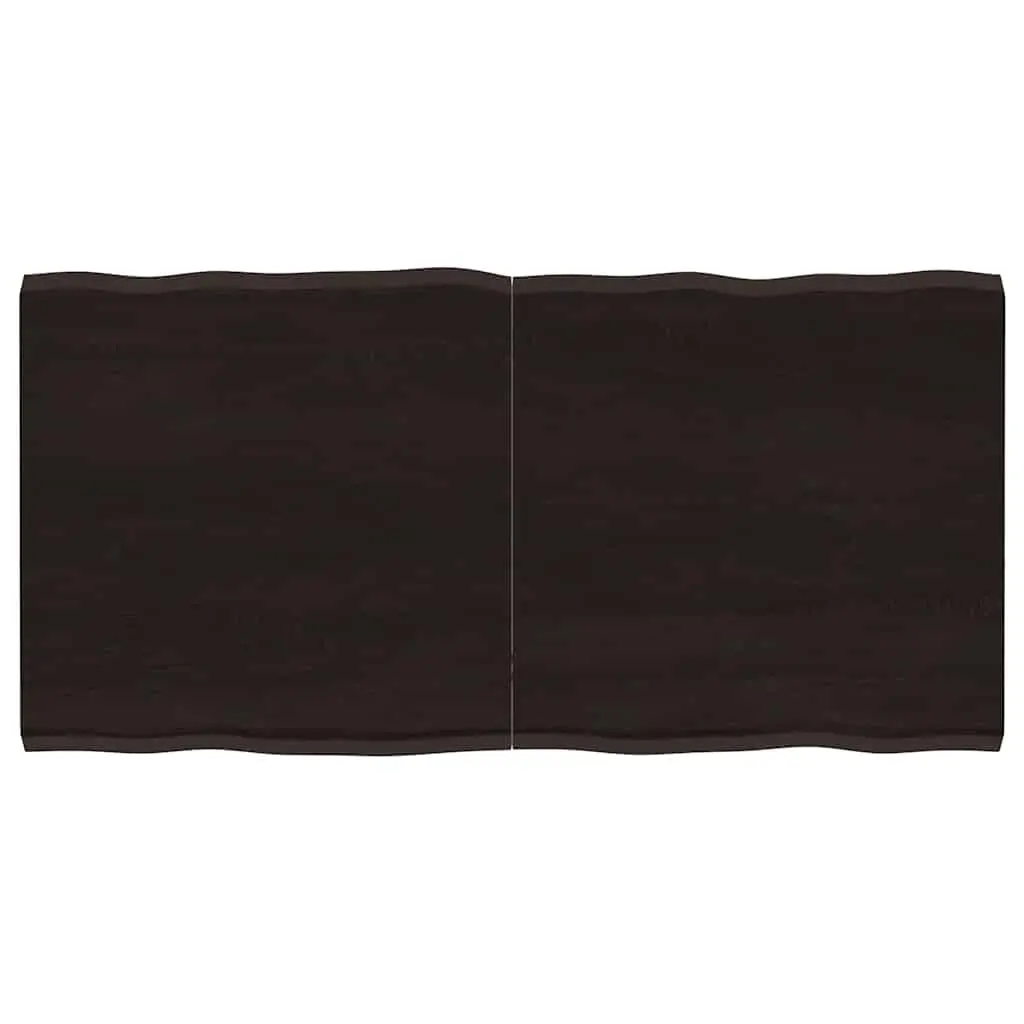 Dark Brown Solid Oak Wooden Table Top 120x60cm