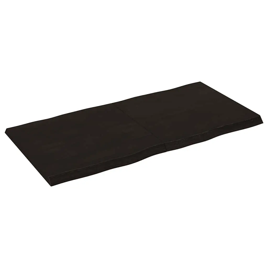 Dark Brown Solid Oak Wooden Table Top 120x60cm