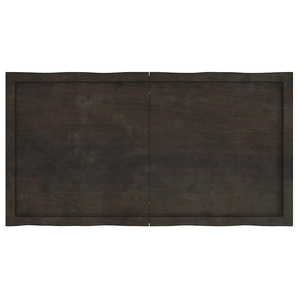 Dark Brown Solid Oak Wooden Table Top 120x60cm