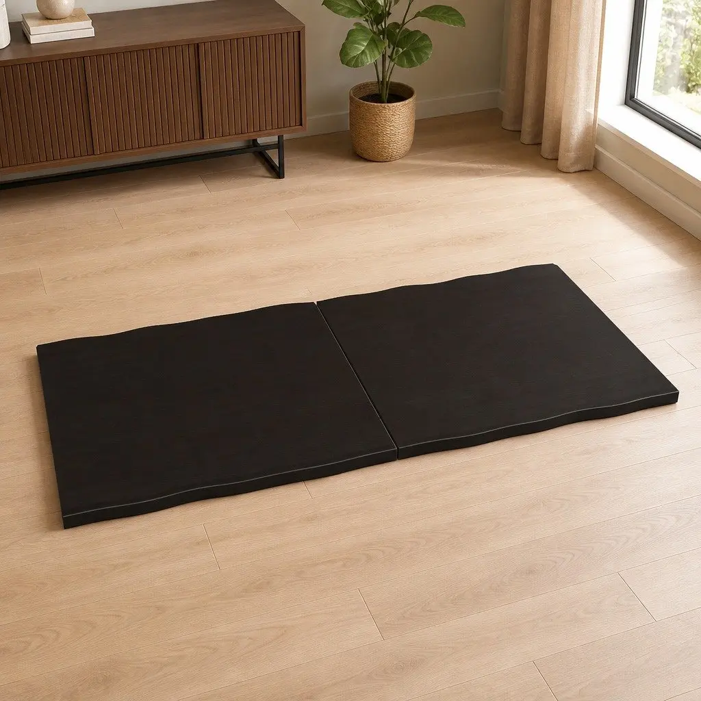 Dark Brown Solid Oak Wood Folding Table Top 140x50cm