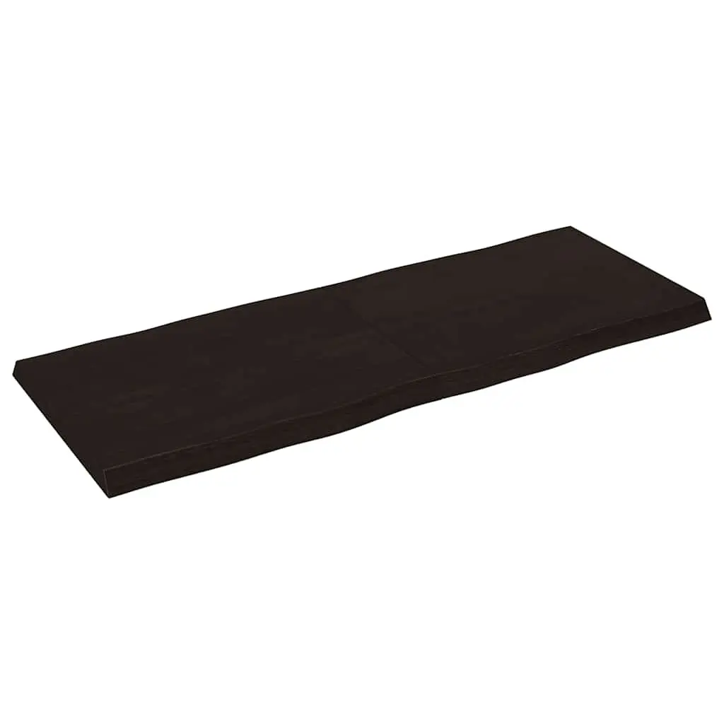 Dark Brown Solid Oak Wood Folding Table Top 140x50cm