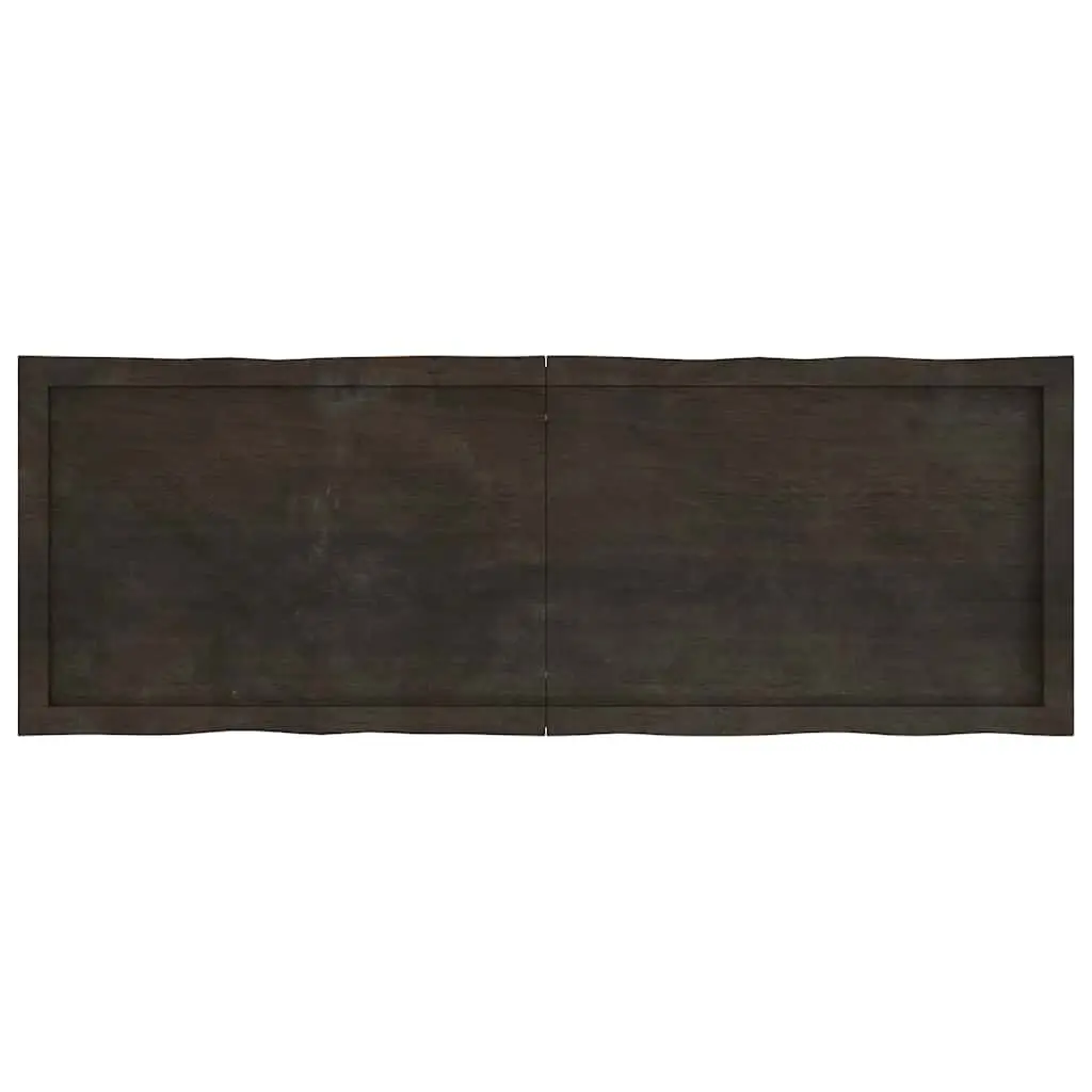 Dark Brown Solid Oak Wood Folding Table Top 140x50cm