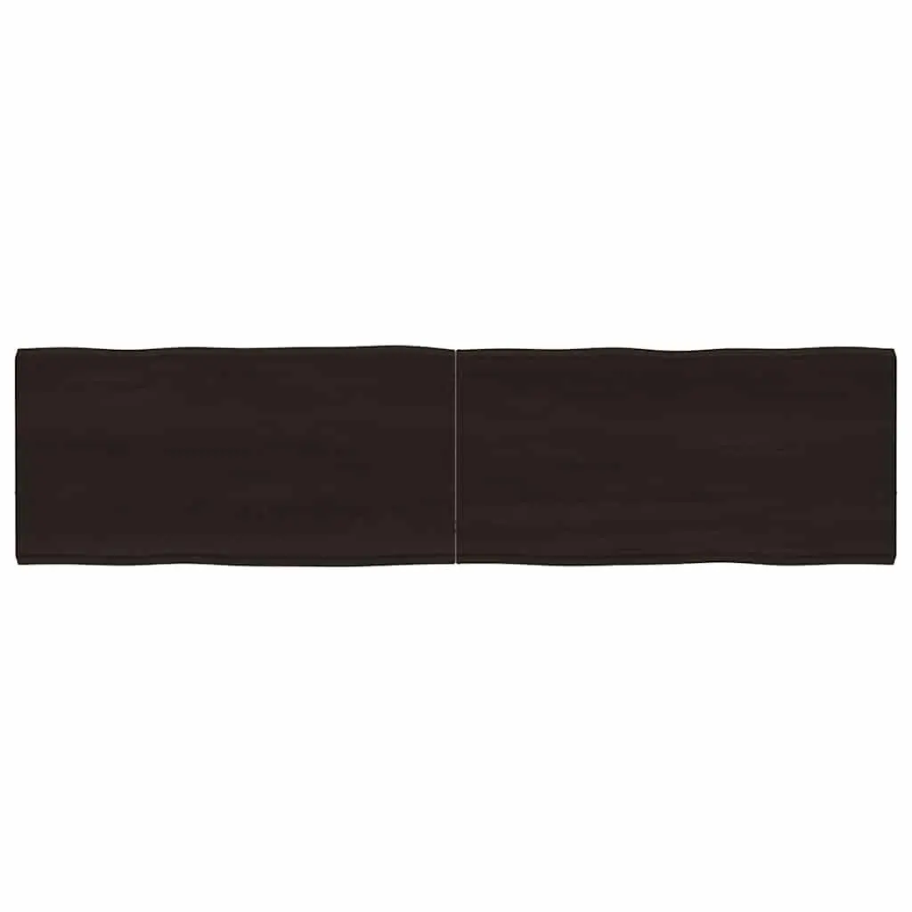 Solid Oak Wood Table Top 160x40cm Dark Brown Live Edge Foldable Replacement