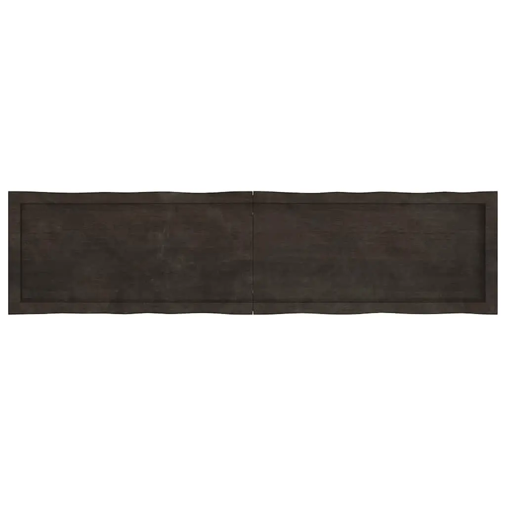 Solid Oak Wood Table Top 160x40cm Dark Brown Live Edge Foldable Replacement