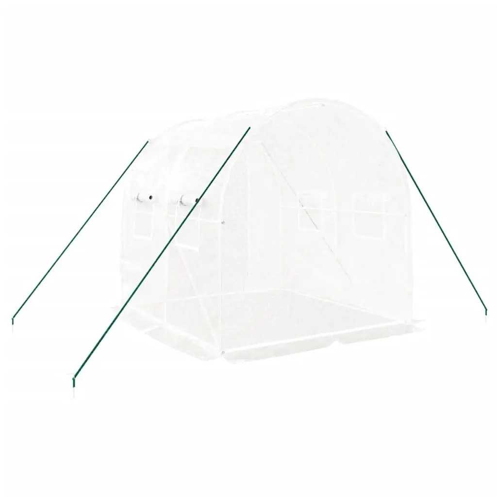 Greenhouse PE Cover 2x2x2 m White Steel Frame