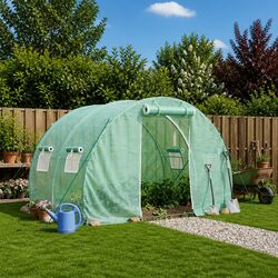 Durable Green Steel Frame Greenhouse 6 m² 3x2x2 m