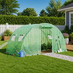 Durable 8m² Greenhouse with Steel Frame and PE Cover