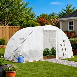 Durable Greenhouse with Steel Frame, White 8 m² 4x2x2 m
