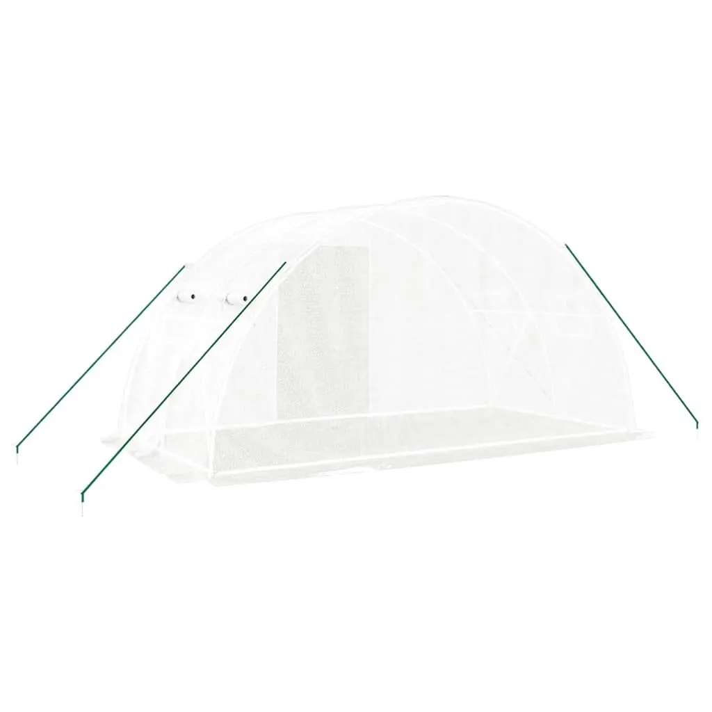 Greenhouse Steel Frame Polyethylene 4x2x2 m White