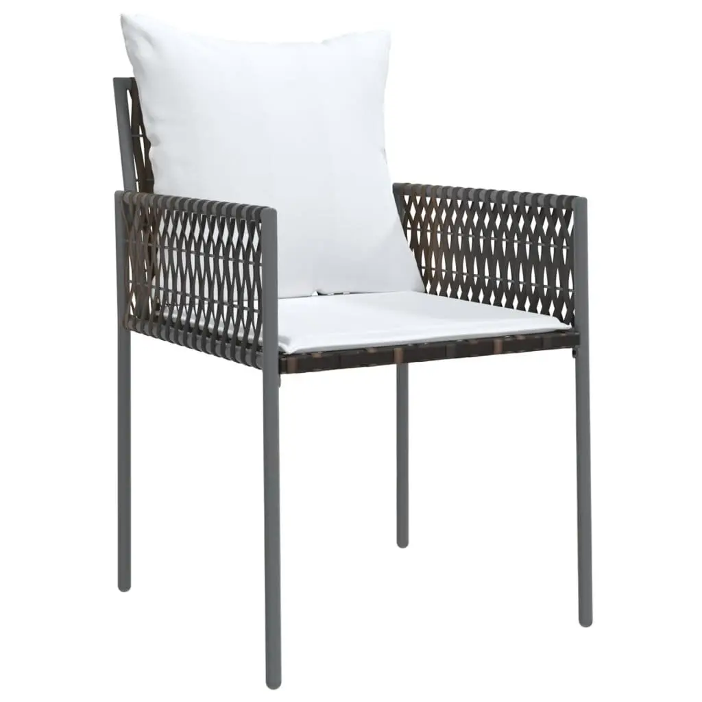 Brown Poly Rattan Outdoor Garden Chairs Set