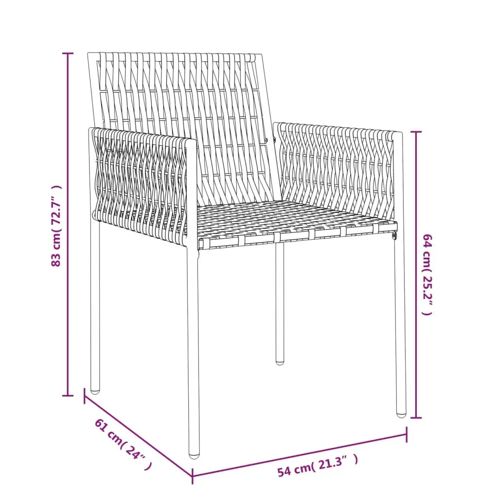 Brown Poly Rattan Outdoor Garden Chairs Set