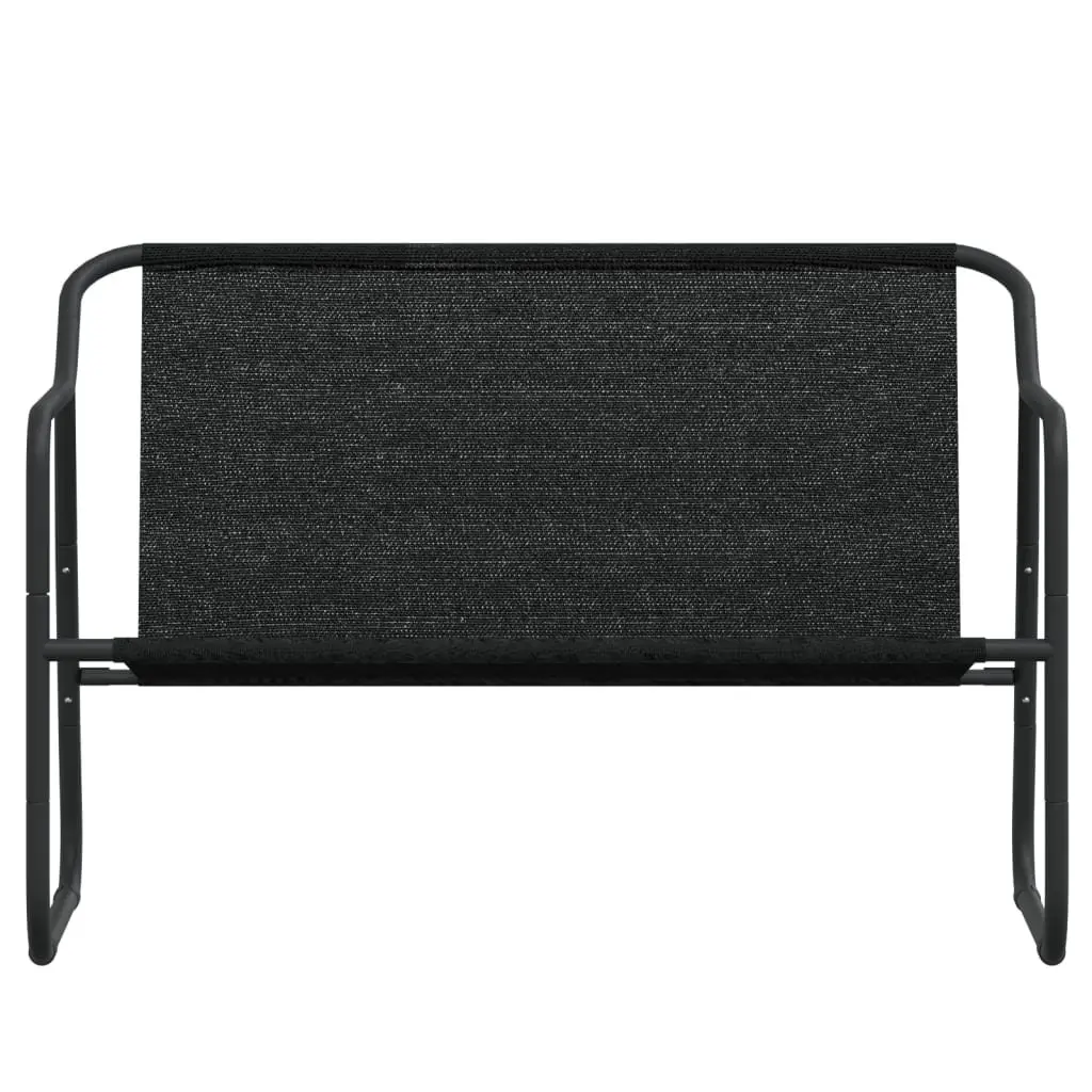 Garden Bench Steel Frame 2-Seater Anthracite with Cushion Textilene Fabric