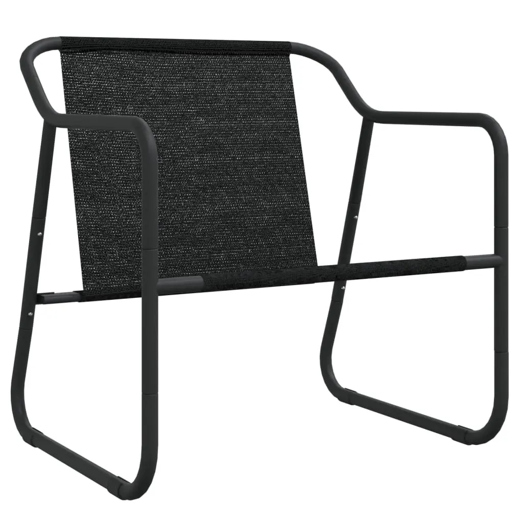 Garden Lounge Set Steel Frame Textilene Fabric 3 Piece Anthracite