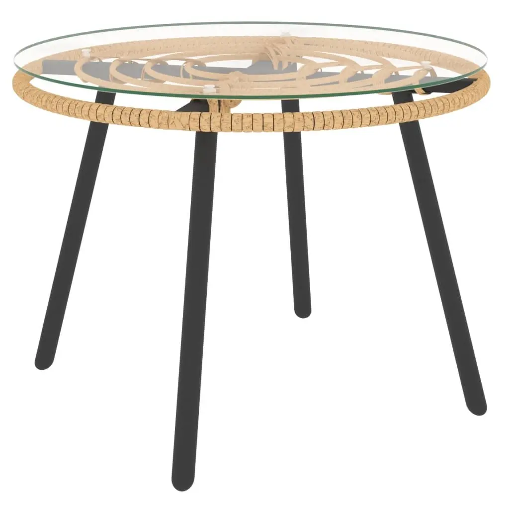 3 Piece Rattan Garden Lounge Set with Table