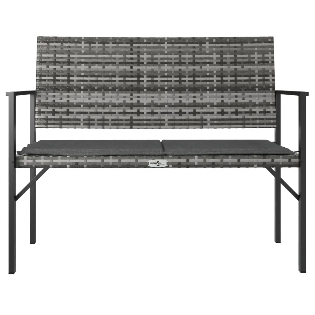 2-Seater Outdoor Garden Bench with Cushion Grey