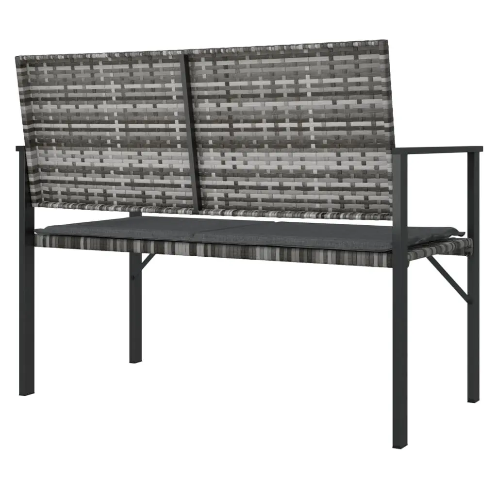 2-Seater Outdoor Garden Bench with Cushion Grey