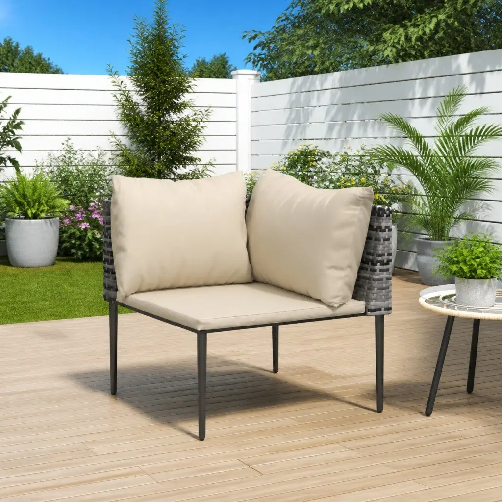 Grey Garden Corner Sofa for Outdoor Relaxation