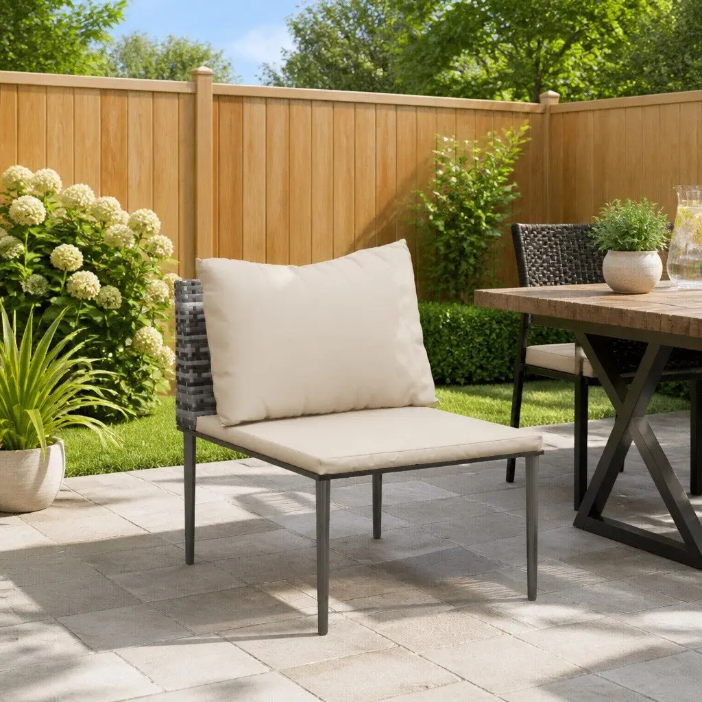 Modular Outdoor Sectional Sofa with Grey Cushions
