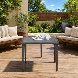 Grey Steel Frame Garden Table for Outdoor Relaxation