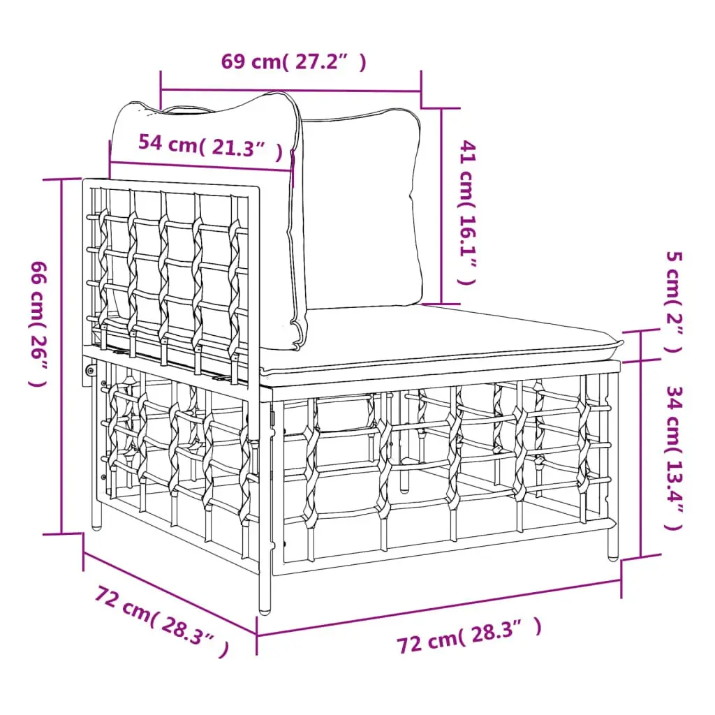 Outdoor Corner Sofa Rattan Seating with Cushions Modular