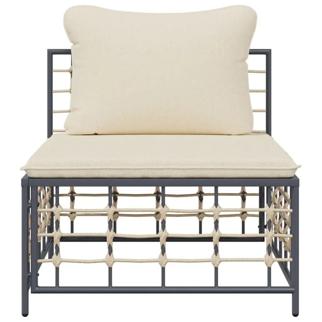 Middle Sofa Sectional Unit PE Rattan Anthracite