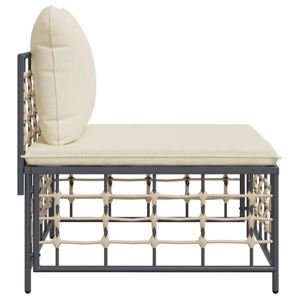 Middle Sofa Sectional Unit PE Rattan Anthracite