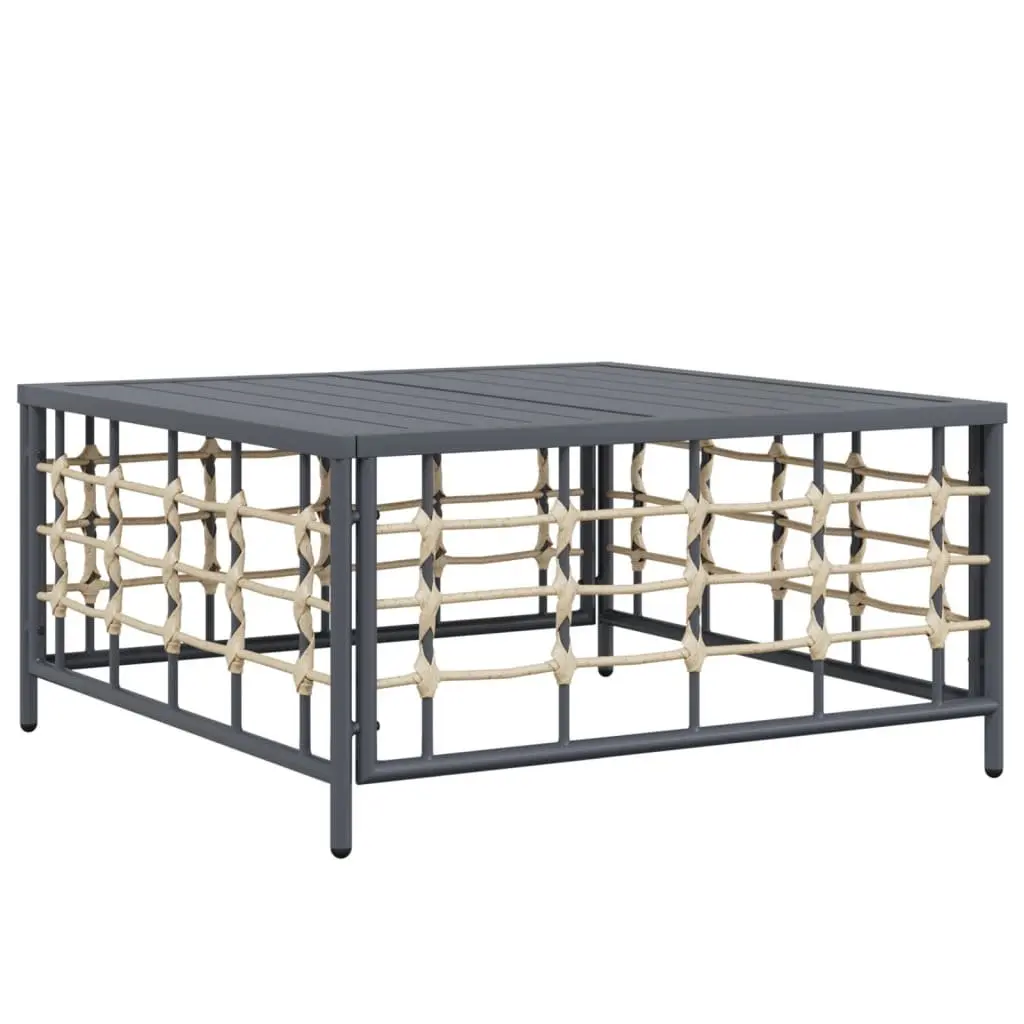 Garden Table Poly Rattan 70 x 70 x 34 cm Anthracite Weather Resistant