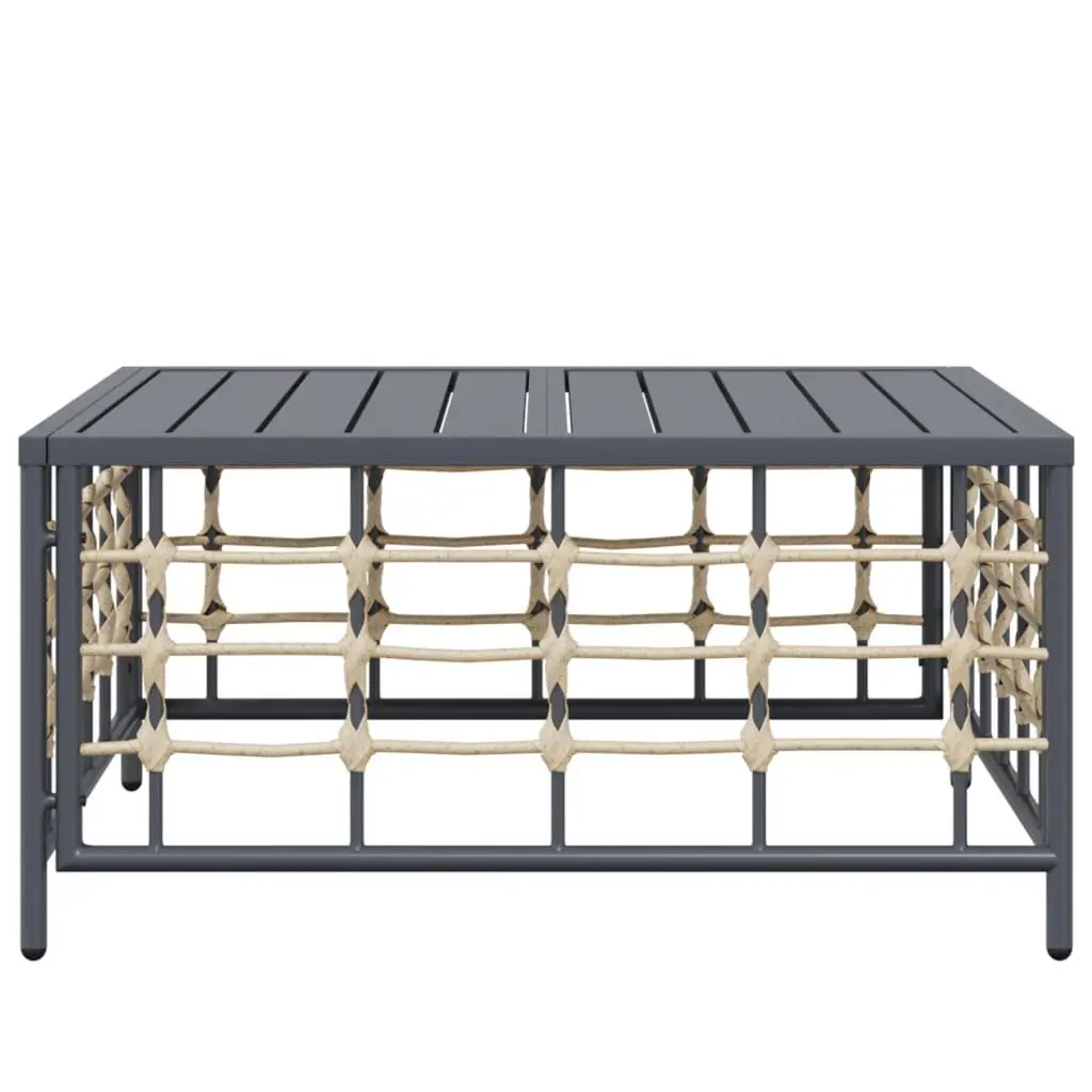 Garden Table Poly Rattan 70 x 70 x 34 cm Anthracite Weather Resistant
