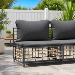 Premium Modular Outdoor Middle Sofa with Cushions