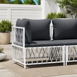 Premium Outdoor Corner Sofa with Cushions in White
