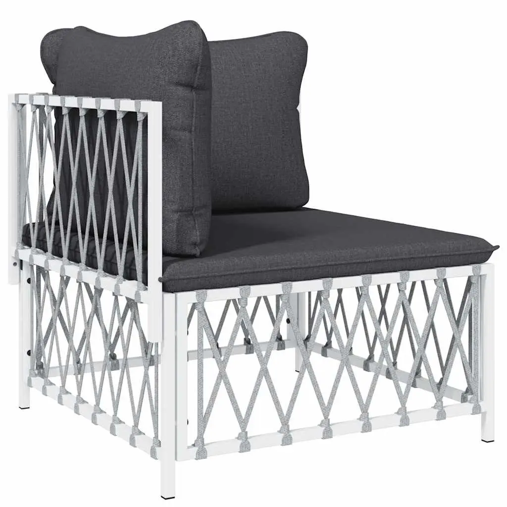 Outdoor Corner Sofa with Cushions in White