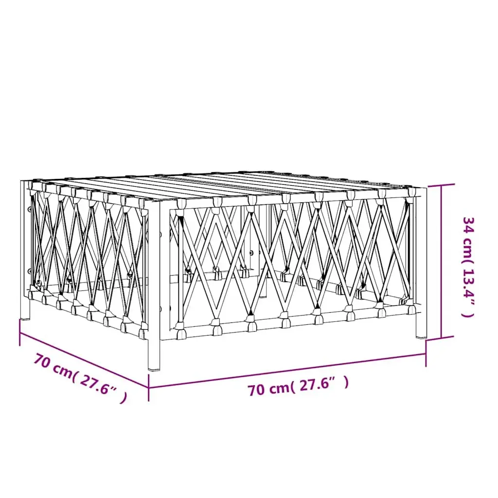 Outdoor Garden Table 70x70x34cm in White