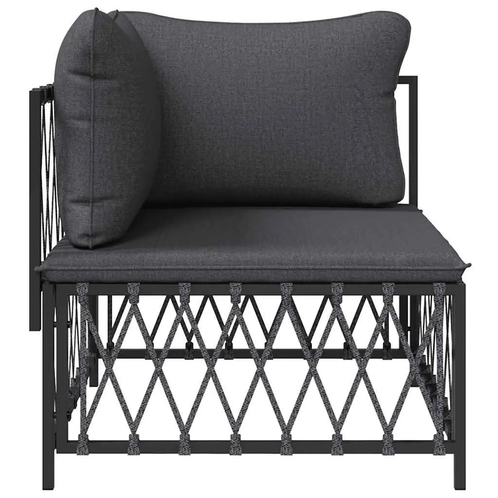 Anthracite Outdoor Corner Sofa with Cushions