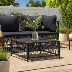 Anthracite Garden Table 70x70x34 cm Outdoor Patio Furniture