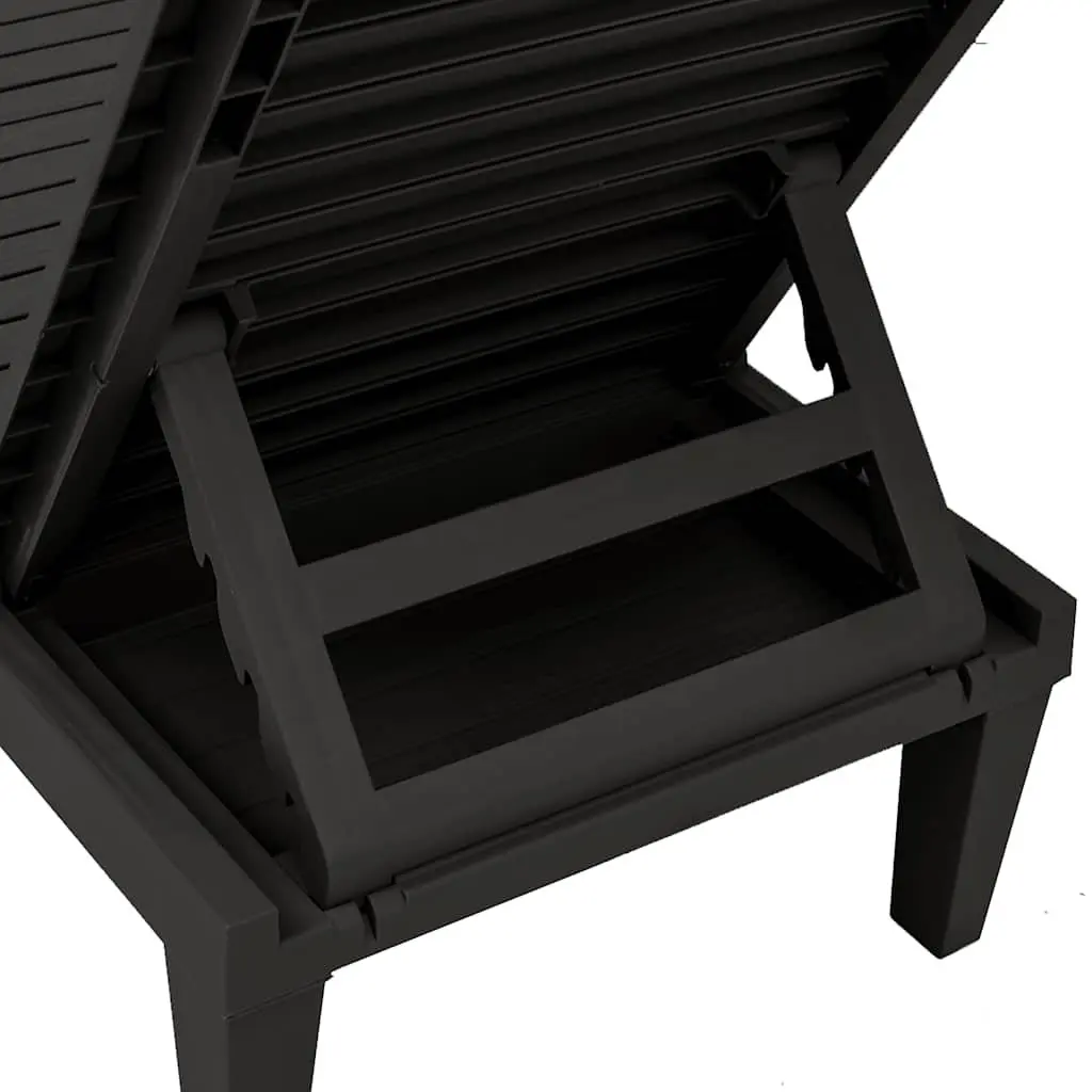 Black Adjustable Sun Lounger with Durable Backrest