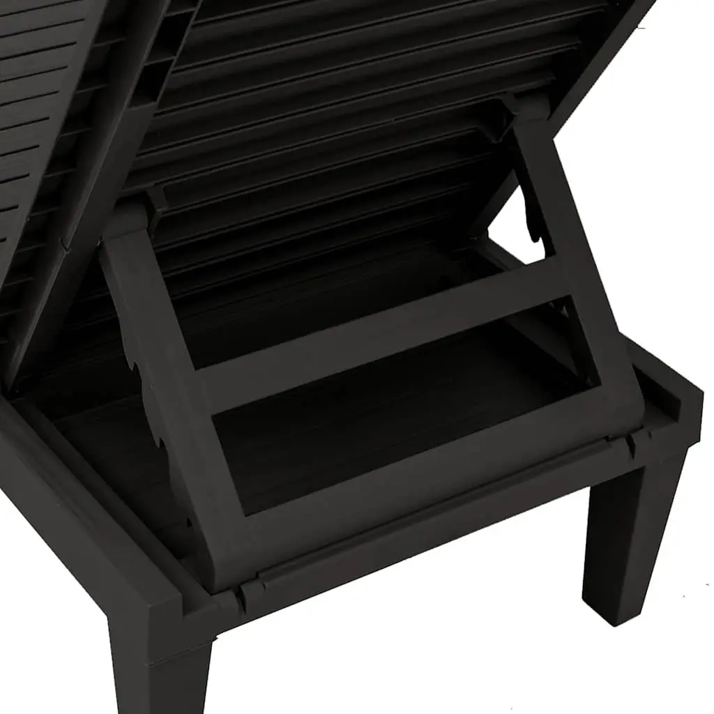 Sun Loungers 2 pcs Black Adjustable Backrest Outdoor Chaise Lounge Recliners