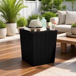 Outdoor Patio Garden Storage Table with Lid Black