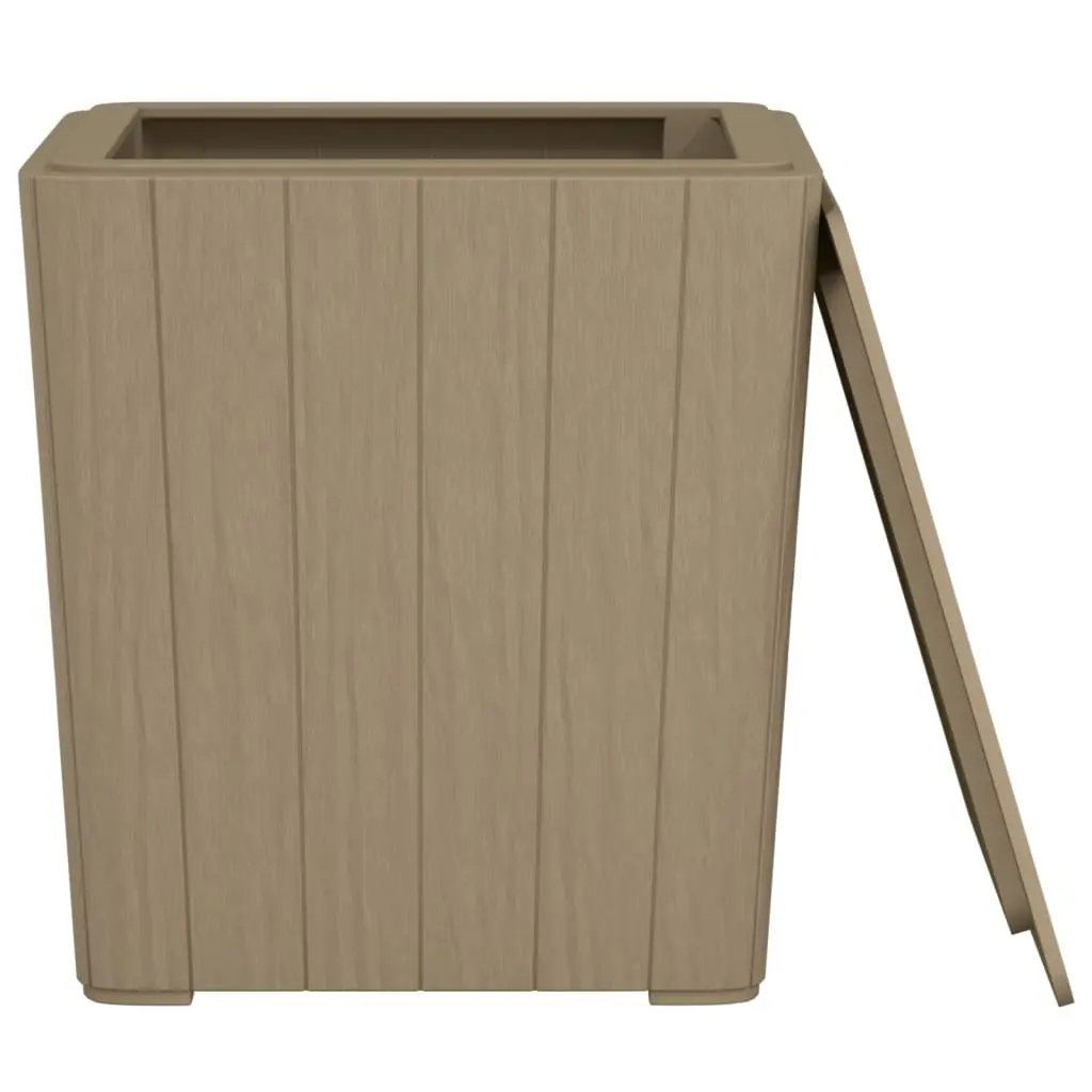 Brown Garden Storage Table with Removable Lid