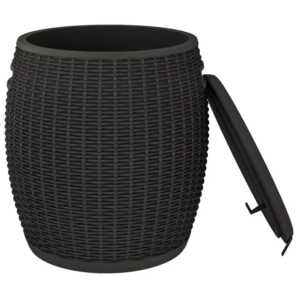 4-in-1 Outdoor Storage Box and Stool in Black