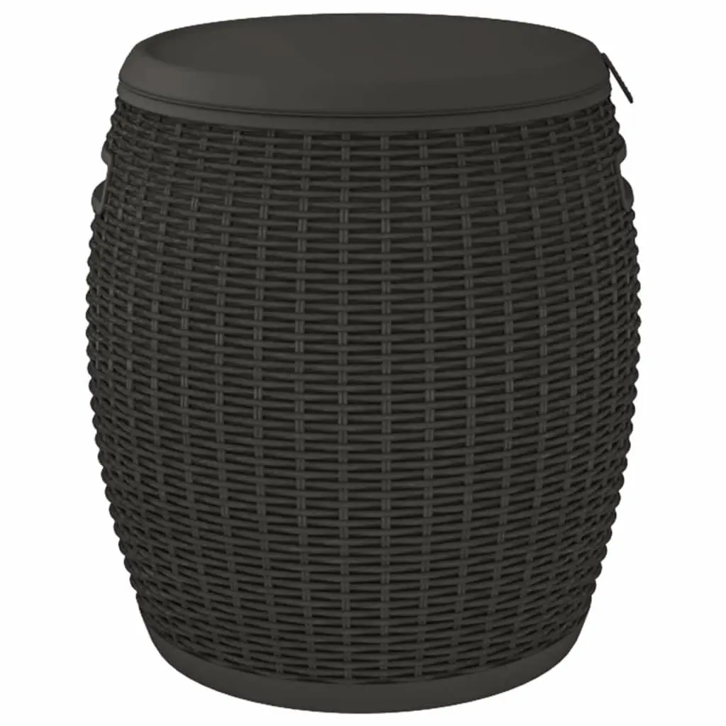 4-in-1 Outdoor Storage Box and Stool in Black