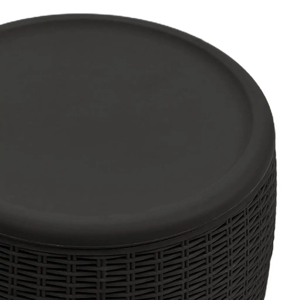4-in-1 Outdoor Storage Box and Stool in Black