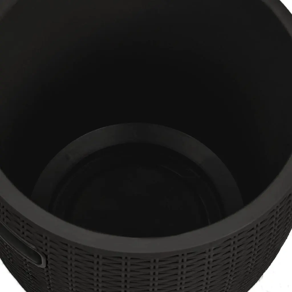 4-in-1 Outdoor Storage Box and Stool in Black