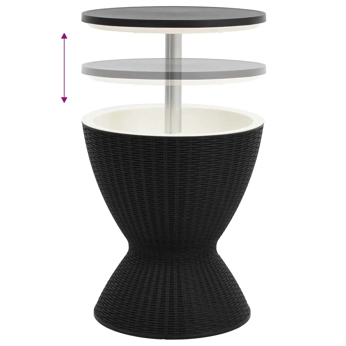 3-in-1 Ice Cooler Table Polypropylene Black