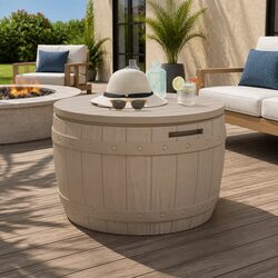 Brown Polypropylene Garden Storage Box: 3-in-1 Bench Table