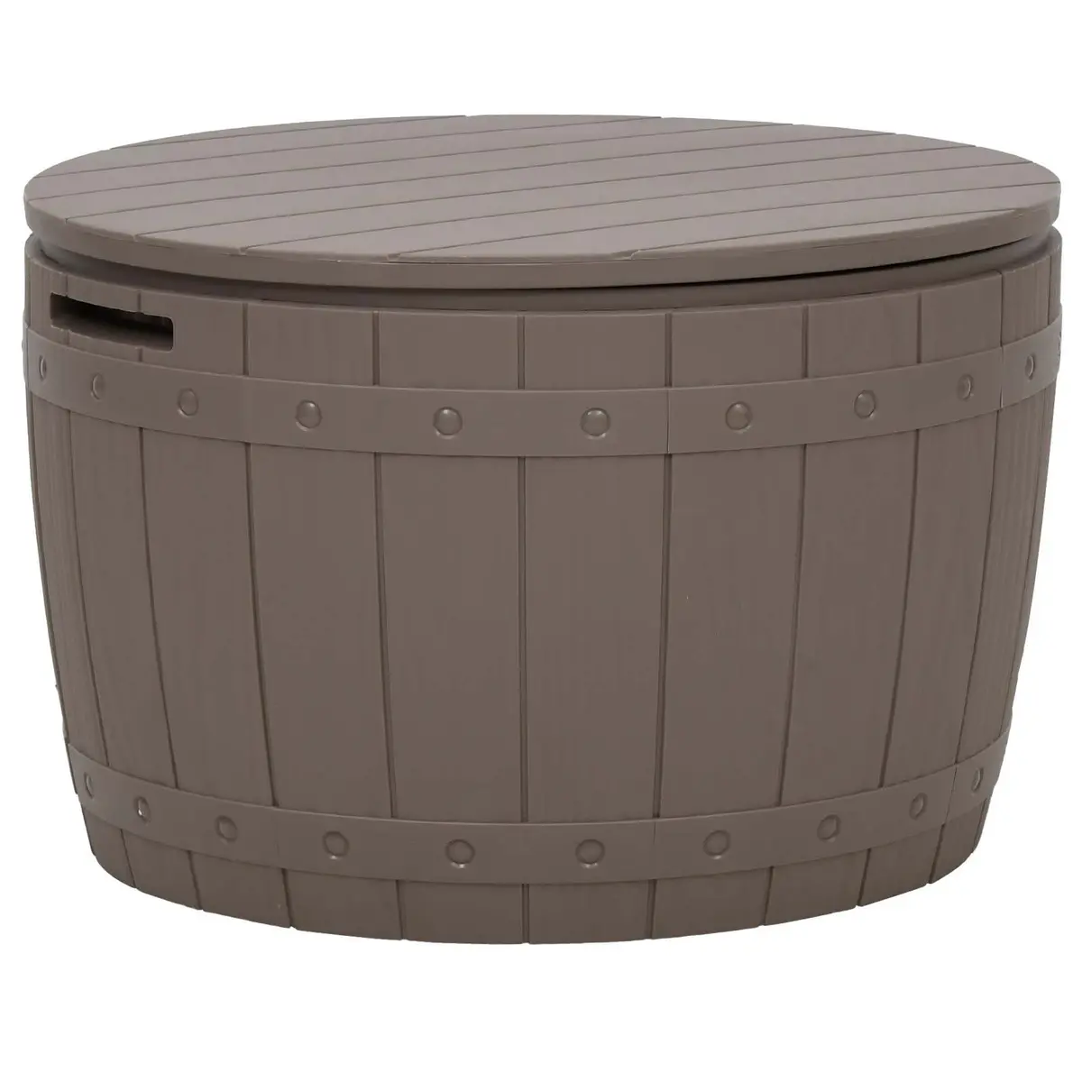 Garden Storage Box 3-in-1 Outdoor Bench Seat Table Brown Polypropylene Organiser