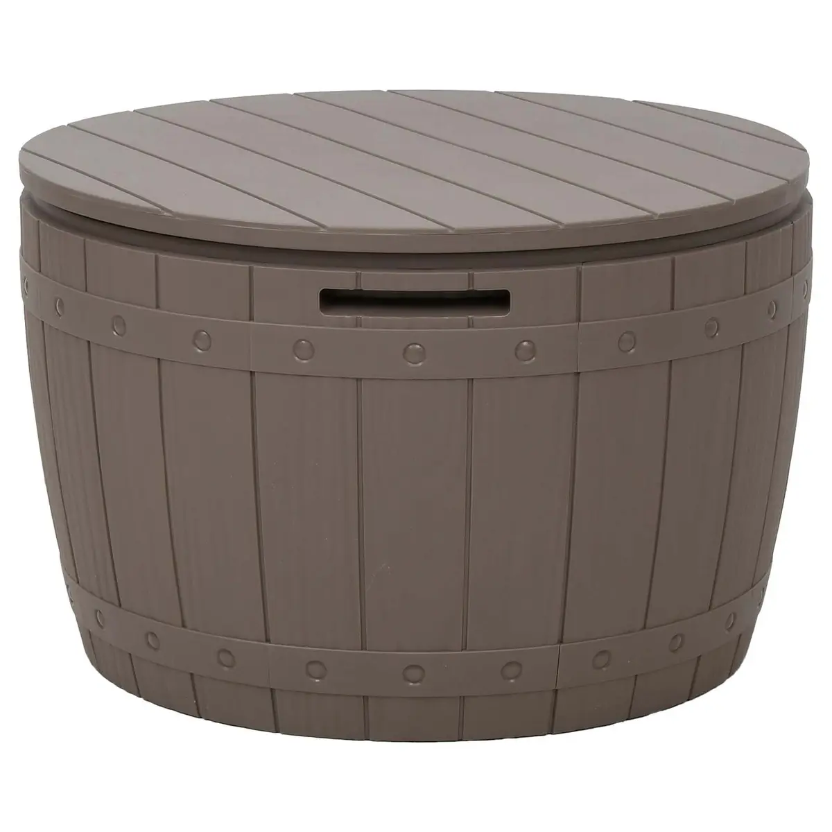 Garden Storage Box 3-in-1 Outdoor Bench Seat Table Brown Polypropylene Organiser