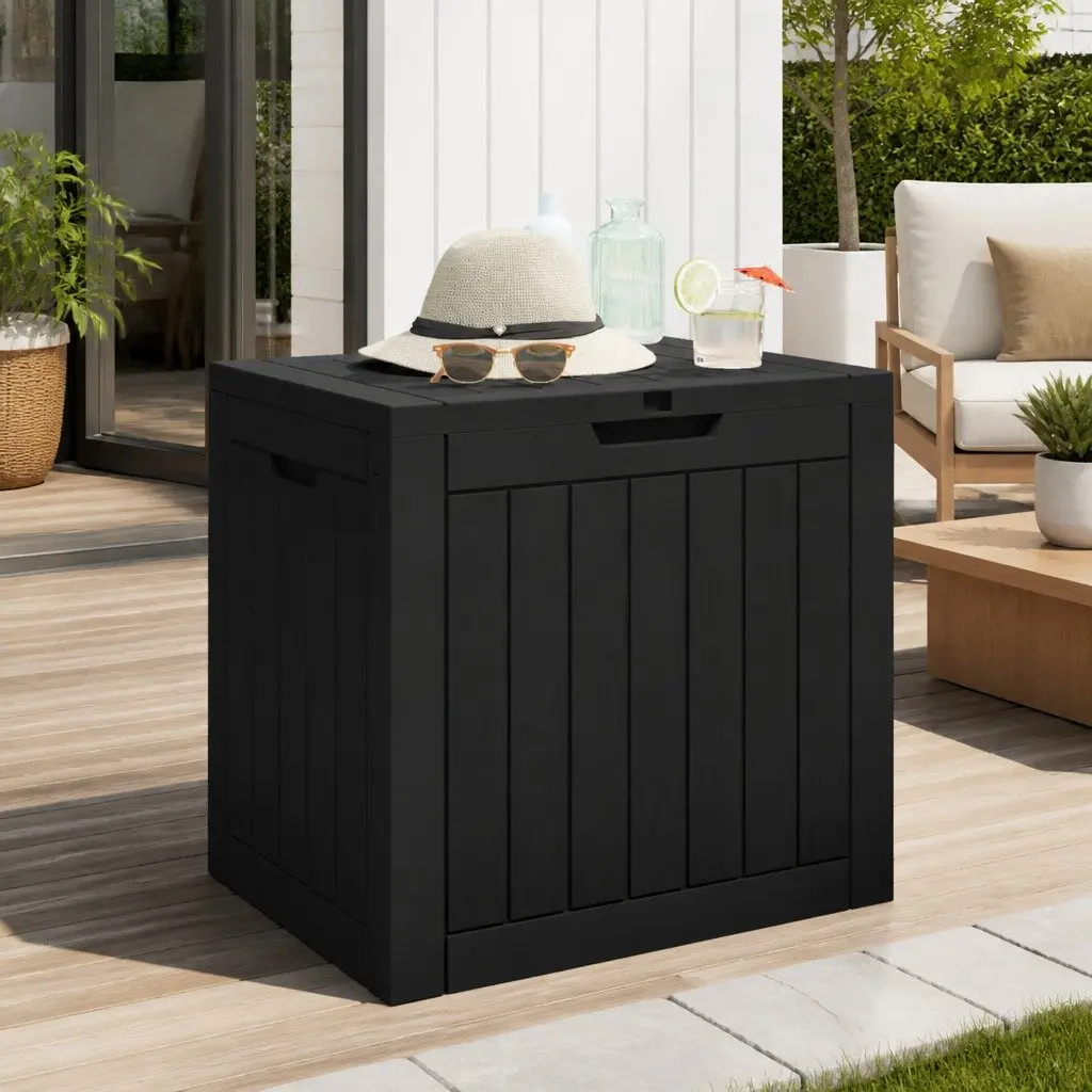 Black Garden Storage Box for Outdoor Items