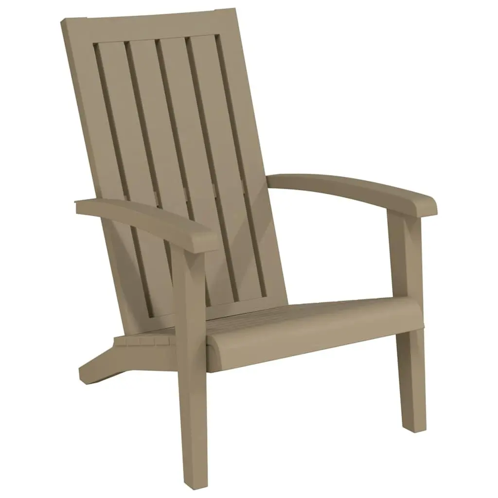 Adirondack Chair Polypropylene Outdoor Garden Lounge Seating Light Brown