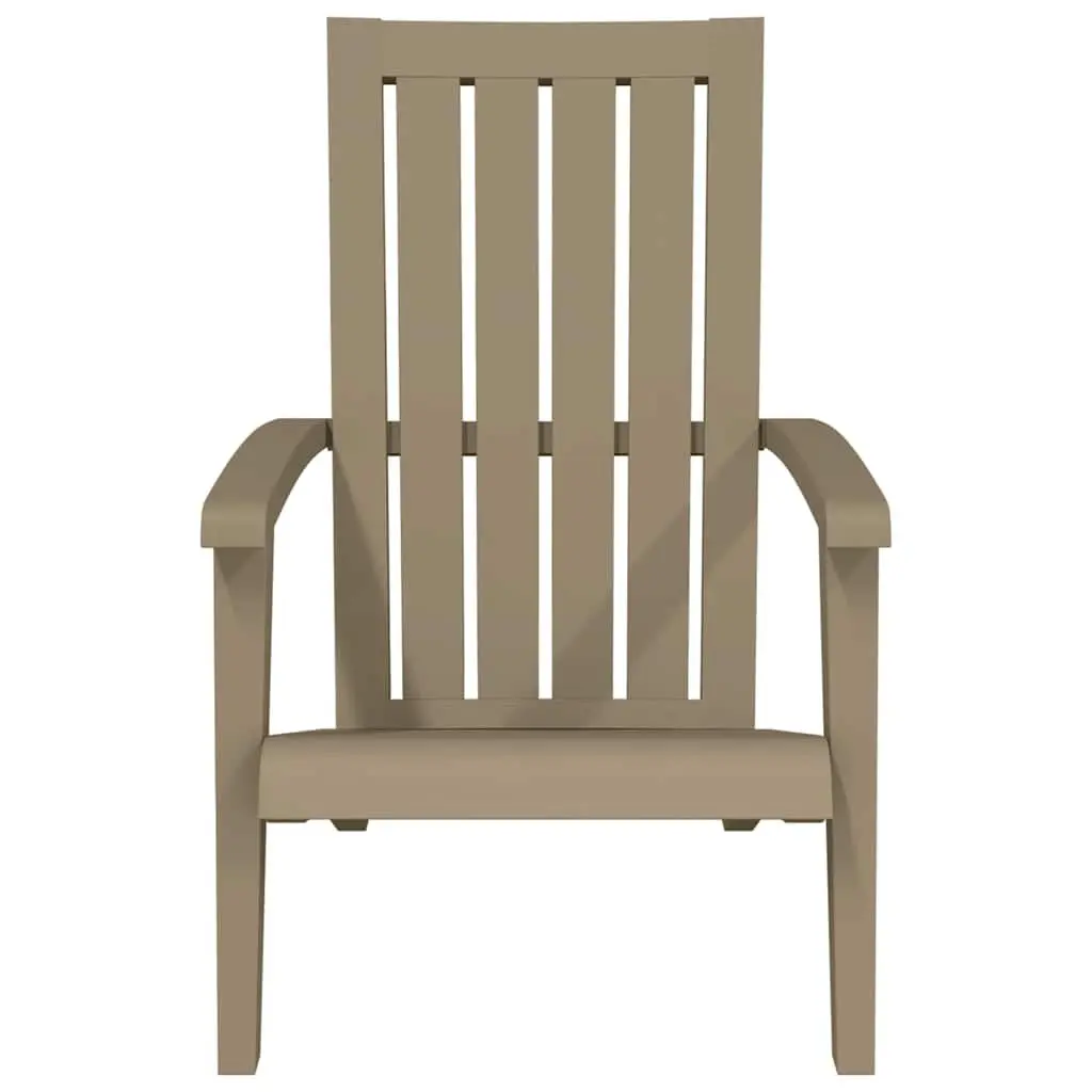Adirondack Chair Polypropylene Outdoor Garden Lounge Seating Light Brown
